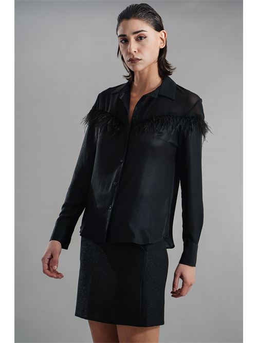 Camicia con piume elmas phil | 070276NERO